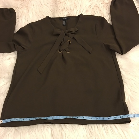 Olive green lace up top - Picture 5 of 8